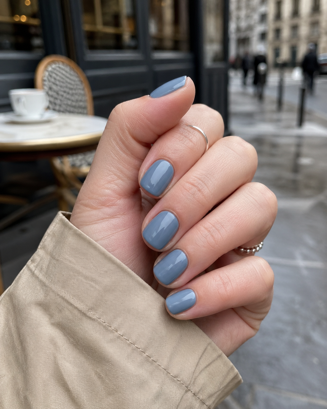 Foggy Blue Nails for Transitional Weather
